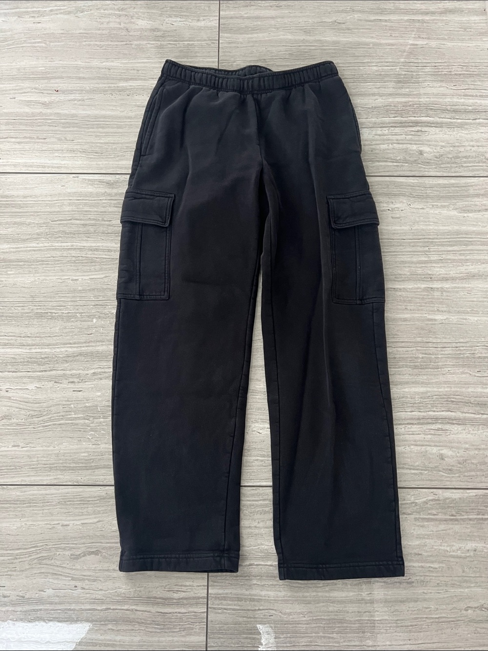 Tuff Athletics Black Cargo Jogger Sweatpants